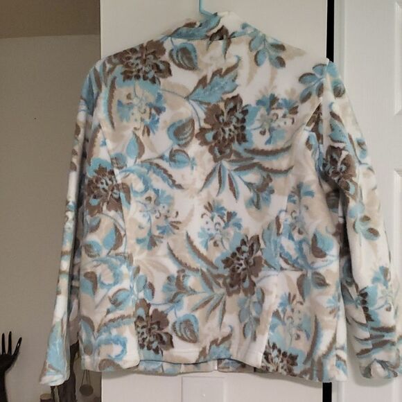 Petite zip up floral sweater jacket sweatshirt - Picture 4 of 6